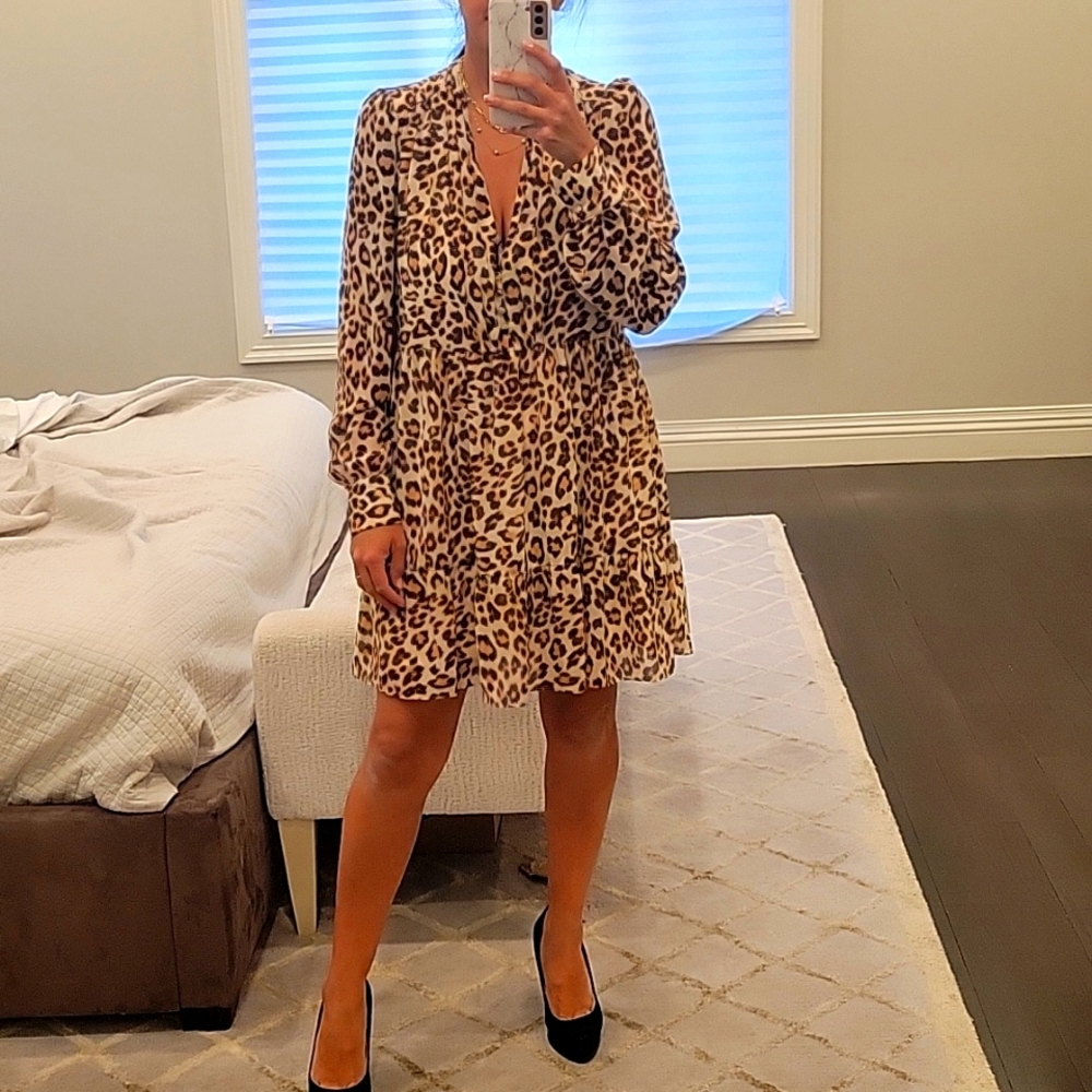 WOMEN'S H&M LEOPARD DRESS SIZE 2 $50